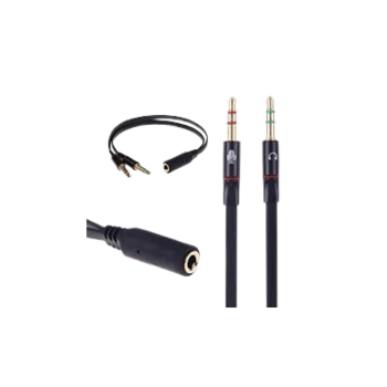 3.5mm Female to 2 Male Headphone Mic Audio Y Splitter Cable