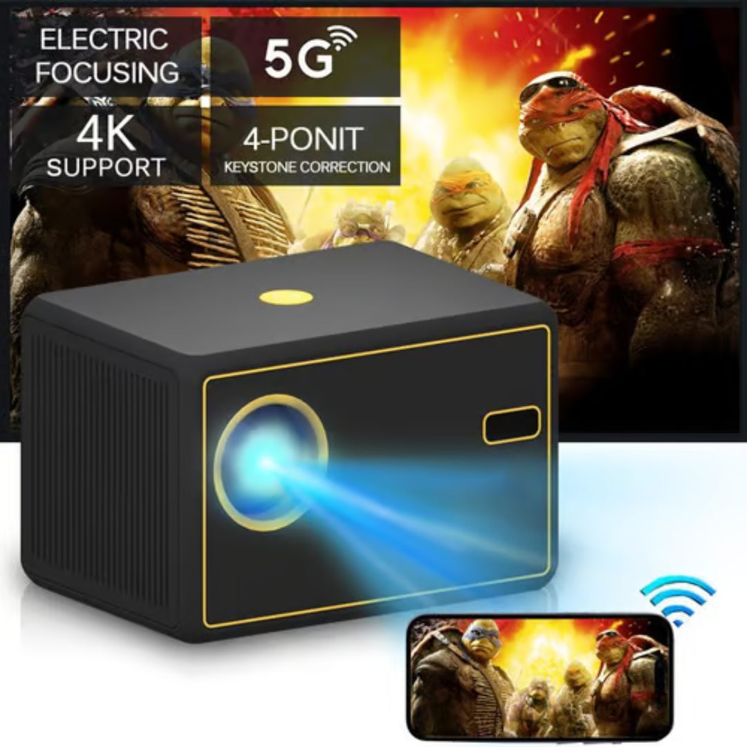 Y7 Smart 5G WiFi Mini Projector | Full HD 1080P | Digital Focus | 1280x720 | Universal Compatibility