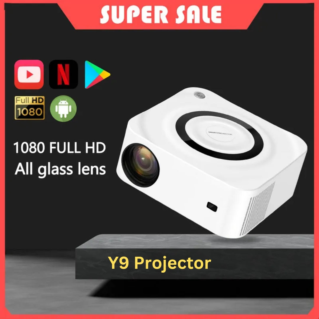 Y9 Android 1080P Home Projector – Smart, Full HD, &amp; High-Performance 🎬✨