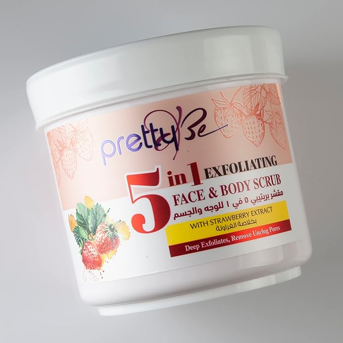 Pretty Be | 5 in 1 Exfoliating Face & Body Scrub With Strawberry Extracts