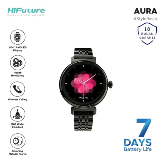 HiFuture Aura Women's Smartwatch - 1.04" AMOLED Display, IP68 Waterproof, 7 Days Battery Life