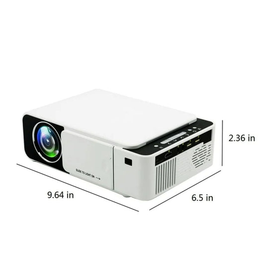 T5 Mini LED Projector - Portable HD Home Theater Media Player, AC 100‑240V, White