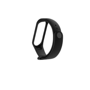 Silicone Rubber Wristband Wrist Band Strap For Xiaomi Mi Band 3 , Mi Band 4 and Mi band 5 In Black Bracelet
