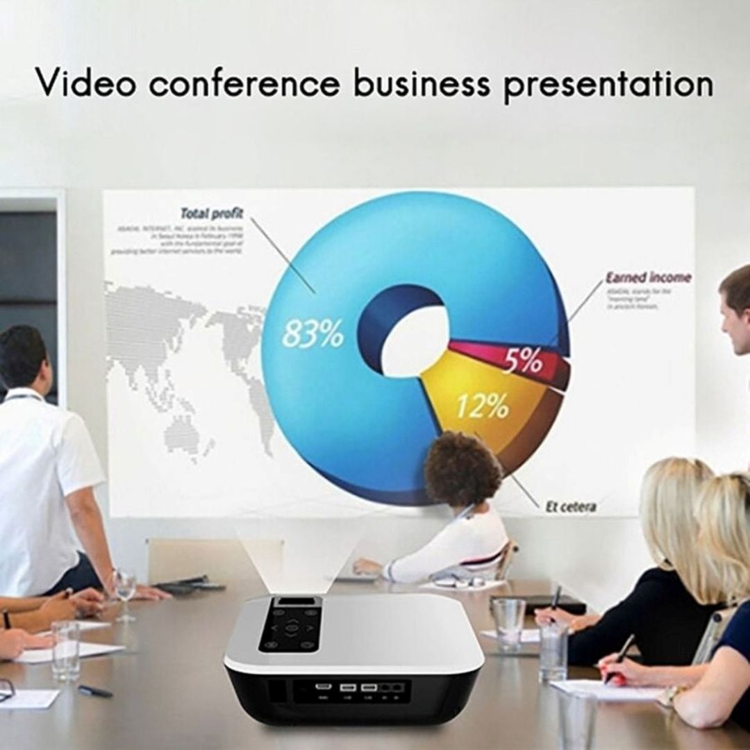 1080P T8 Android Portable LED Projector - 4K Support, 3000 Lumens, HDMI Mini Projector for Home Theater and Media Playback