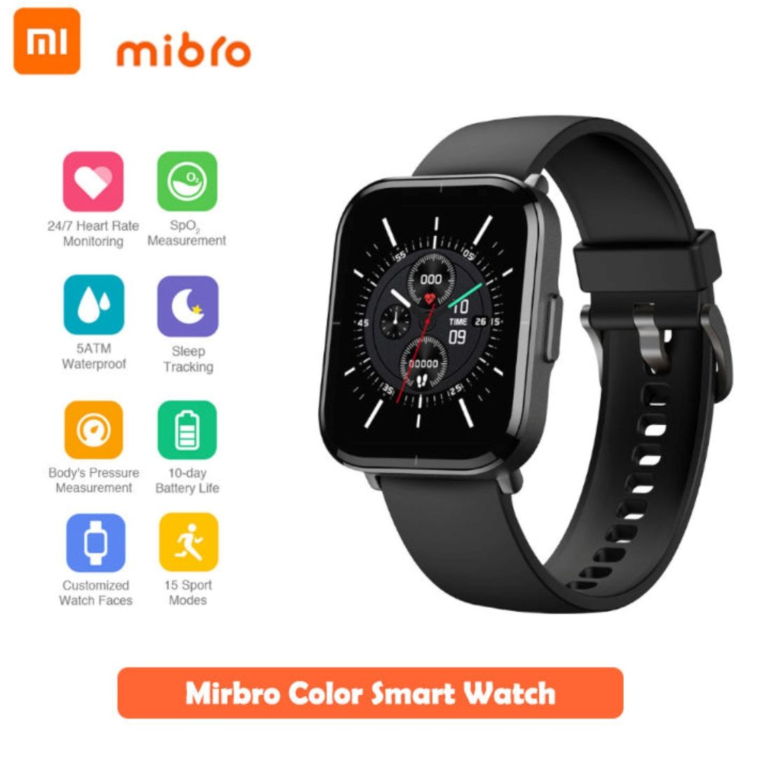 Mibro Color Smartwatch for Men - Blood Oxygen, Blood Pressure, SpO2, Heart Rate Monitor, 5ATM Waterproof Fitness Tracker