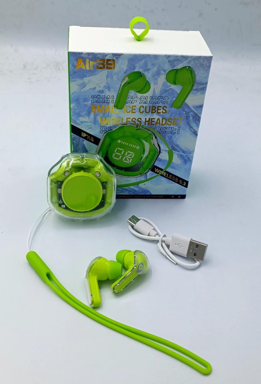 T8 Crystal Wireless Earphones - Transparent (Air 39)